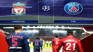 PES 2019 Realistic Predict | Liverpool vs PSG - UCL 18/9/2018 | Live Broadcast Camera