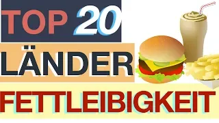 Fettleibigkeit – TOP 20 Länder der Welt