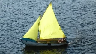 Homemade rowing and sailing boat of lawyer Egorov