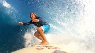 GoPro HD Dino Miranda longboard barrels at Backdoor Hawaii