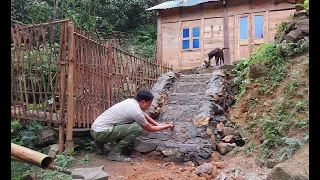 Build stone stairs, raise wild boars and garden - 365 days alone in the forest.