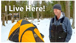 Winter Camping How-To from a Guy that LIVES in a Tent in Michigan. #23