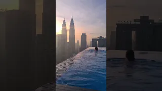 Infinity Pool by Kuala Lumpur's Popular Landmark  #travelshorts #kualalumpur