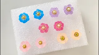 [Shrinky Dink] Flower Earrings using a Craft Punch