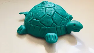 Clay animals | clay tortoise | turtle made with clay and coconut shell | easy clay animals