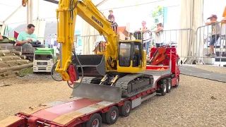UNIQUE RC CONSTRUCTION MACHINES AND SPECIAL RC TRUCKS WITH HYDRAULIC LOADING CRANE// LIEBHERR