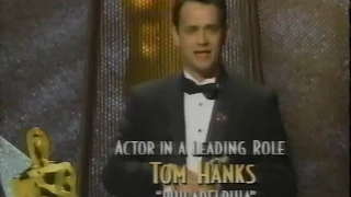 Tom Hanks winning Best Actor for Philadelphia