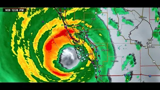 Radar & Satellite Loop of Hurricane Ian Landfall in Cayo Costa, FL (9/28/22)