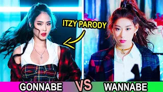 WANNABE vs GONNABE, ITZY Parody Scene Comparison + BLOOPERS | MiniMoochi