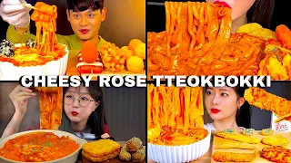 MUKBANGERS consuming CHEESY SPICY ROSE TTEOKBOKKI