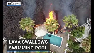 Lava swallows swimming pool after Canary Islands' eruption