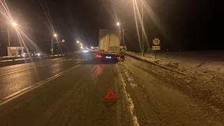 #камаз5490 #дальнобой #truck Сильный гололёд!, замена колеса в дороге!