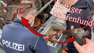 Heftiger WAFFENFUND mit POLIZEIEINSATZ beim Magnetfischen mit Gebrüder Lange