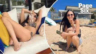 Demi Moore, 60, flaunts bikini body during beach day with pooch | Page Six Celebrity News