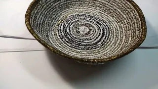 Rope bowl with gold metallic thread