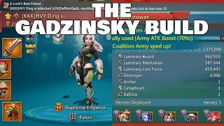 THE GADZINSKY BUILD! HOW TO BUILD  A TRAP THAT CAN CAPTURE AN EMPEROR RALLY PARTY! - Lords Mobile