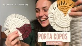 Porta Copos em Macrame| Uma Arte Que Envolve Técnica Circular em Macramê! Faça você mesmo!