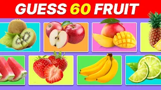 Guess the Fruit in 3 Seconds 🍎🍌🍇 |  60 Different Types of Fruit | Easy to Hard
