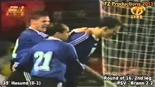Cup Winners Cup 1996-1997, Round of 16 (2nd leg): PSV Eindhoven - Brann 2-2 (Hasund goal)