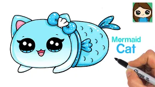How to Draw Mermaid Cat | Aphau Meemeows