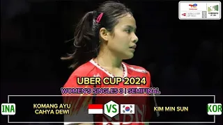 Komang Ayu Cahya DEWI 🇲🇨 vs KIM Min Sun 🇰🇷 | SF (WS 3) - Uber Cup 2024
