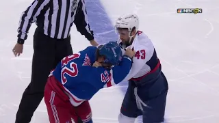 Capitals Rangers all 6 fights + Line Brawl in first 5 min, Washington Capitals at New York Rangers