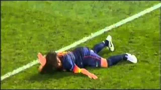 Benfica 0-2 FC Barcelona Puyol bad injury CL