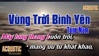 Vùng Trời Bình Yên Karaoke - TONE NAM | Karaoke Beat Acoustic Piano  | Acoustic Karaoke