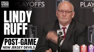 Lindy Ruff Jokes About Jack Hughes Getting In a Fight With Sebastian Aho & Devils Scoring 8 Goals