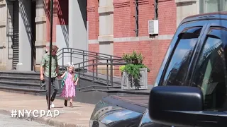 Ryan Reynolds heads home with daughter James. after school in Tribeca