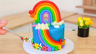 Ultimate Rainbow Cake 🌈 Miniatur Dekorasi Kue Pelangi yang Enak dan Enak | Tin Tin Cake