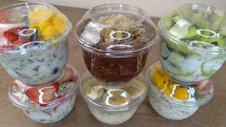 JÁ FEZ SUA OVERNIGHT OATS PARA O CAFÉ DA MANHÃ HOJE ? APRENDA 6 OPÇÕES DE SABORES