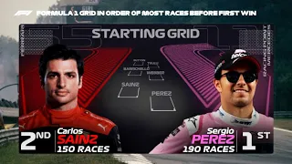 F1 Starting GRID In Order Of Most Races Before First Win