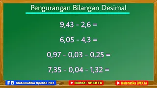 Cara Mudah Pengurangan Bilangan Desimal. PART3