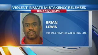 Strangulation suspect mistakenly released from Virginia Peninsula Regional Jail