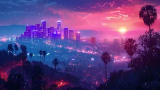 Cyberpunk Los Angeles Cityscape - Synthwave Retrowave Mix