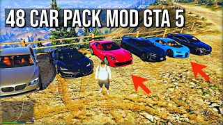 GTA 5 but with a 48 car pack 2020  | Ferrari, Mercedes Benz, Lamborghini, BMW etc | PC MOD TUTORIAL