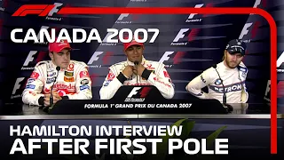 Hamilton Reacts to First Ever F1 Pole | 2007 Canadian Grand Prix