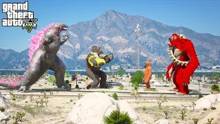 Godzilla x Kong vs ScarKing x Suko Mini Kong - The New Empire ( GTA V Mods )