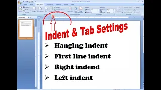 Use of Hanging Indent,First Line Indent in ms word 2007