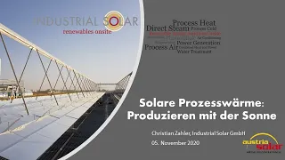 Solare Prozesswärme: Produzieren mit der Sonne (Austria Solar Webinar 13)