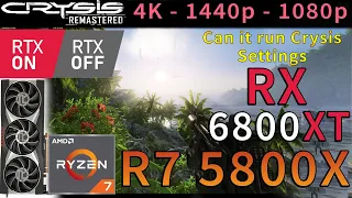 Crysis Remastered | RX 6800 XT | Ryzen 7 5800X | RAY TRACING ON/OFF | 4K 1440p 1080p | Max Settings