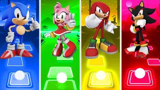 Sonic Vs Amy Rose Vs Knuckles Vs Shadow - Tiles Hop EDM Rush!