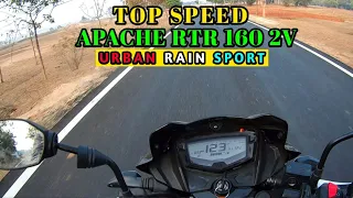 TVS APACHE RTR 160 2V TOP SPEED 1ST 2ND 3RD 4TH GEAR 😲 URBAN MODE RAIN MODE SPORT MODE