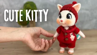 Adorable Felt Kitty Plush Tutorial - DIY Felting Craft for Cat Lovers!