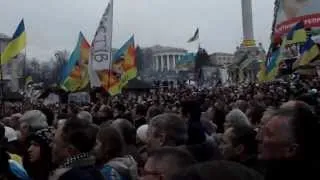 Національний Гімн України на всенародному Віче. День Гідності. 15 грудня 2013 року