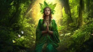 Sacred mantra music, calming body, heart, and mind; tapping into ancient forest power for luck