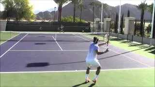 Federer vs Dimitrov (Indian Wells 2014 Prac)