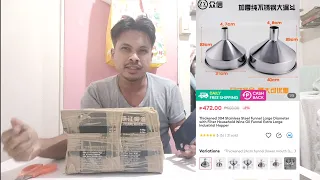 Unboxing Large Stainless funnel from lazada quick review