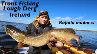 Brown Trout fishing in Ireland with Rapala Countdown lures - bonus Monster Pike !!